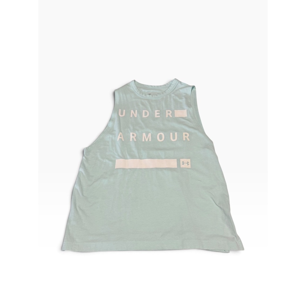 Under Armour Womens HeatGear Loose Fit Muscle Tank Top Aqua Blue Small